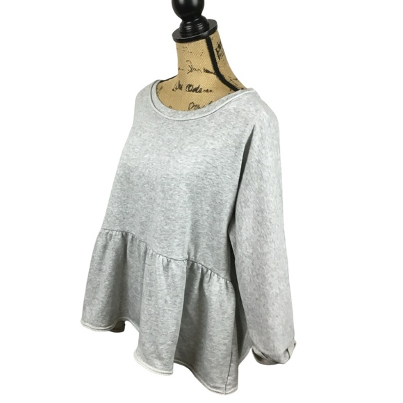 Anthropologie Gray Peplum Sweatshirt - Picture 5 of 13